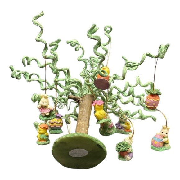 Mini Miniature Easter Tree Spring Eggs Decor Decoration Rabbit Bunny Easter VTG - Picture 13 of 13